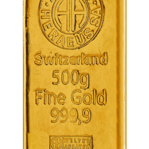500g 24k Guldtacka Argor-Heraeus