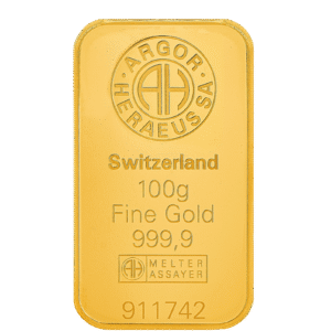 100g 24k Guldtacka Argor-Heraeus